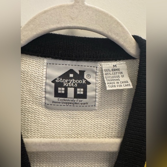 RARE Storybook Knits Bumble Bee Themed Cardigan Sweater Button Beaded Medium - Picture 5 of 8